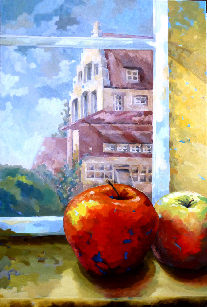 Äpfel am Fenster